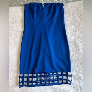 Royal Blue Strapless Bodycon Dress